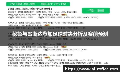 秘鲁与哥斯达黎加足球对决分析及赛前预测